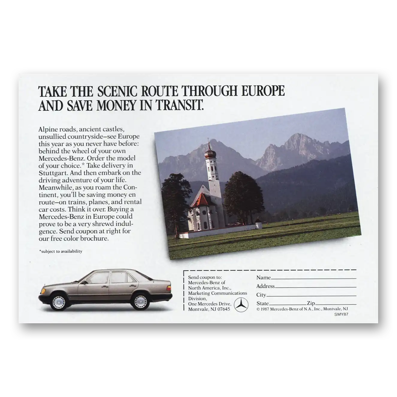 1988 Mercedes Benz Print Ad | Scenic Route