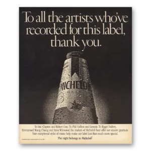 1988 Michelob Beer Print Ad | To All The Artists