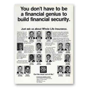 1988 New York Life Insurance Print Ad | Financial Genius