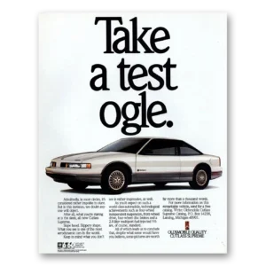 1988 Oldsmobile Cutlass Print Ad | Take Test Ogle