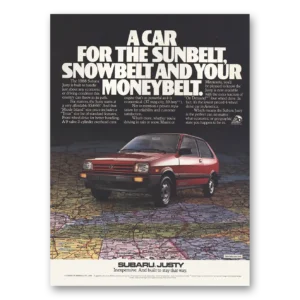 1988 Subaru Justy Print Ad | Sunbelt Snowbelt