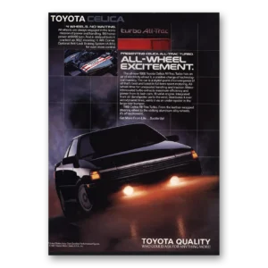1987 Toyota Celica Print Ad | All Wheel