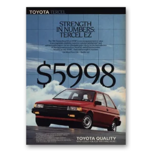 1988 Toyota Tercel Print Ad | Strength In Numbers