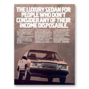 1988 Volvo 740 Print Ad | Luxury Sedan