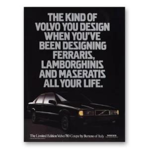 1987 Volvo 780 Coupe Print Ad | Designing Ferraris