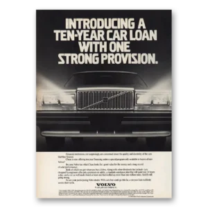 1988 Volvo Print Ad | Ten Year Car Loan