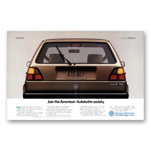 1988 Volkswagen Golf Print Ad | Autobahn