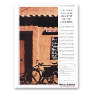 1989 British Airways BOAC Print Ad | Come Back