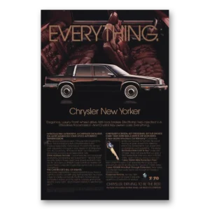 1989 Chrysler New Yorker Print Ad | Everything