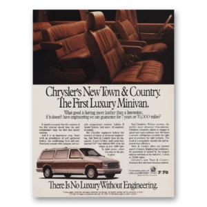 1989 Chrysler Town and Country Print Ad | Luxury Minivan