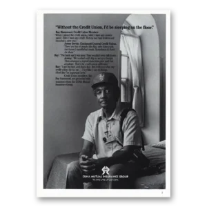 1989 Cuna Mutual Insurance Print Ad | Sleeping On Floor