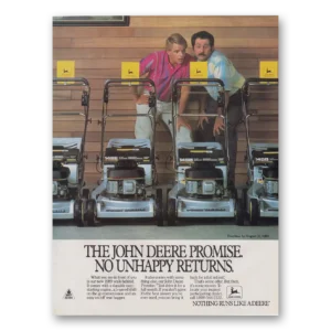 1989 John Deere Mowers + Tractors Print Ad | No Unhappy Returns