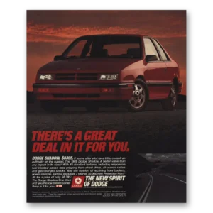 1989 Dodge Shadow Print Ad | Great Deal