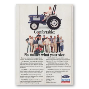 1989 Ford Tractors Print Ad | Comfortable
