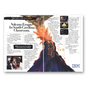 1989 IBM Computers Print Ad | Volcano Erupts