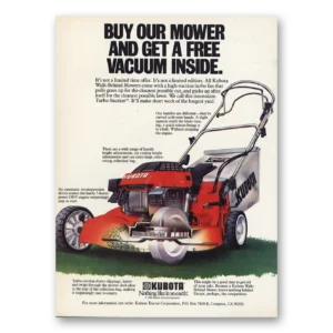 1989 Kubota Mower Print Ad | Vacuum Inside