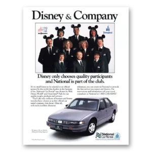 1989 National Car Rental Print Ad | Disney