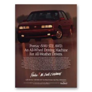 1989 Pontiac 6000 Print Ad | All Wheel