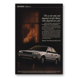 1989 Toyota Corolla Print Ad | Depend On You