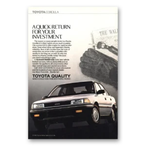 1989 Toyota Corolla Print Ad | Quick Return
