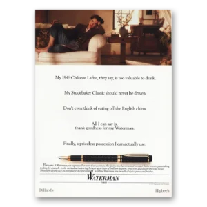 1989 Watermans Pen Print Ad | Chateau Lafite