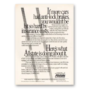 1990 Allstate Insurance Print Ad | Anti Lock Brakes