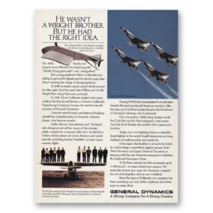 1990 General Dynamics Print Ad | Wright Brother