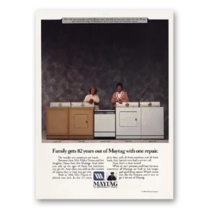 1990 Maytag Appliances Print Ad | 82 Years