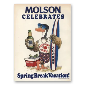 1990 Molson Beer Print Ad | Spring Break Vacation