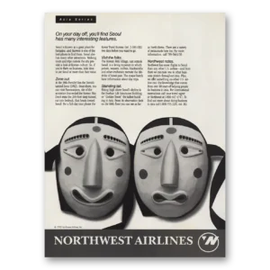 1990 Northwest Airlines Print Ad | Seoul