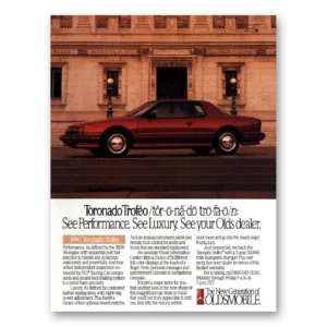 1990 Oldsmobile Toronado Print Ad | Trofeo