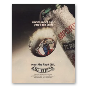 1990 St Pauli Girl Beer Print Ad | Right Girl