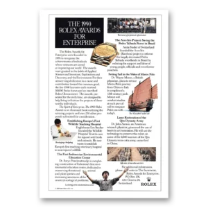 1990 Rolex Print Ad | Rolex Awards