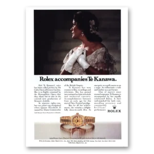 1990 Rolex Print Ad | Te Kanawa