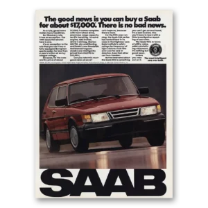 1990 Saab Print Ad | No Bad News