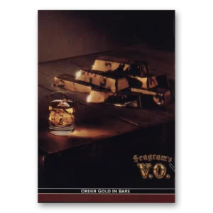 1990 Seagrams VO Whisky Print Ad | Order Gold