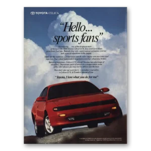 1990 Toyota Celica Print Ad | Sports Fans