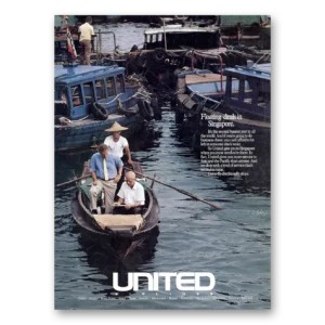 1990 United Airlines Print Ad | Singapore