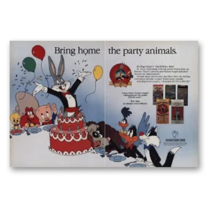 1990 Warner Home Video Print Ad | Party Animals