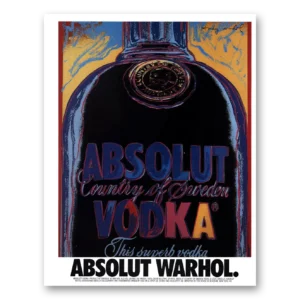 1991 Absolut Vodka Print Ad | Warhol