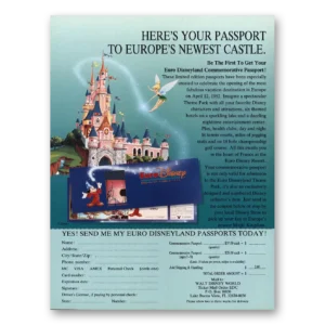 1991 Walt Disney World Print Ad | Disney World