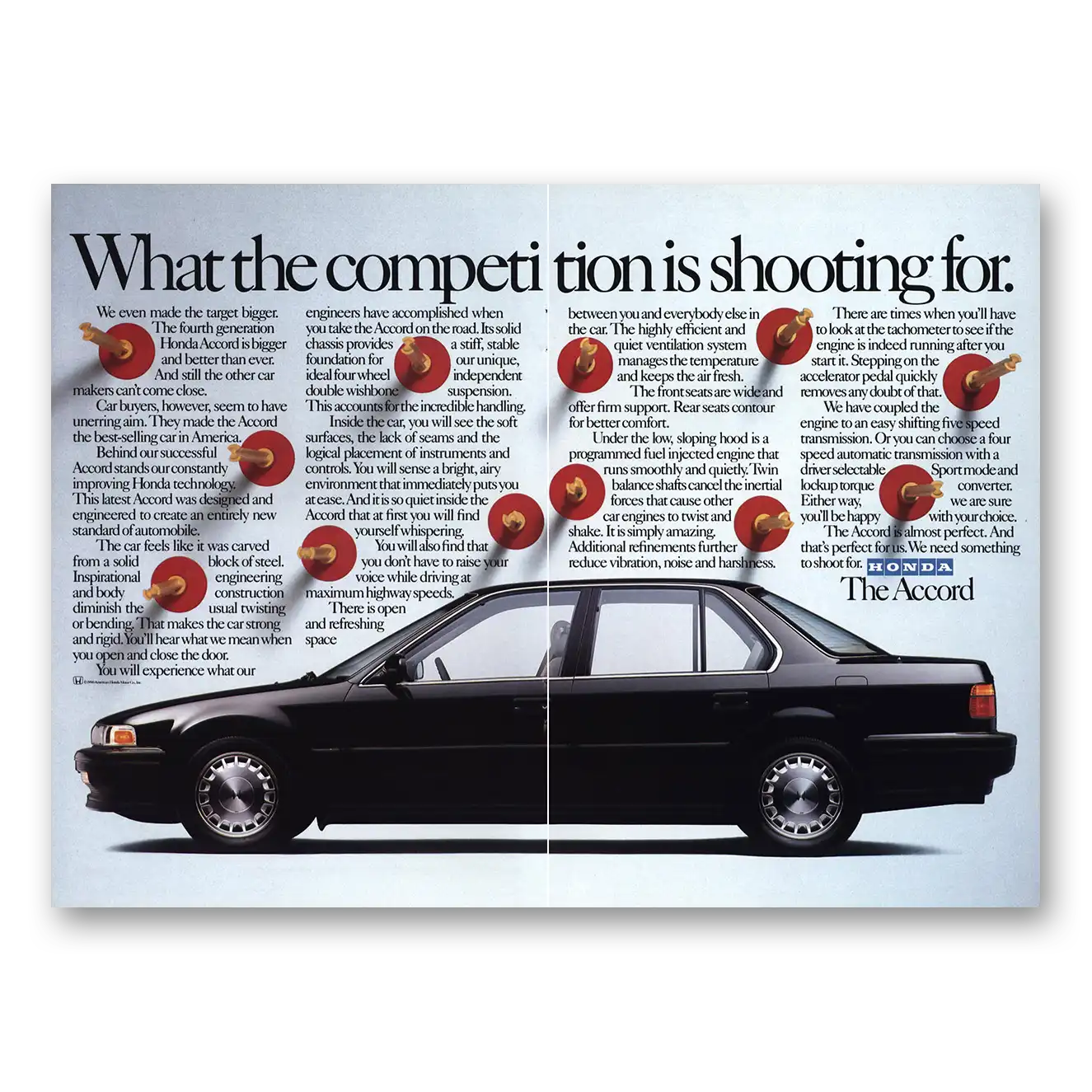 1991 Honda Accord Print Ad | Competition Is Shooting For