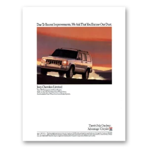 1991 Jeep Cherokee Print Ad | Excuse Dust