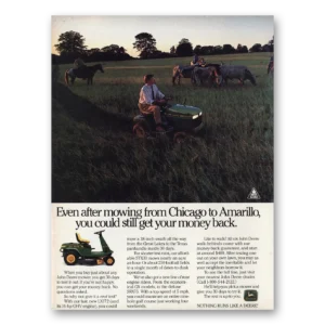 1991 John Deere Mowers + Tractors Print Ad | Mowing Chicago
