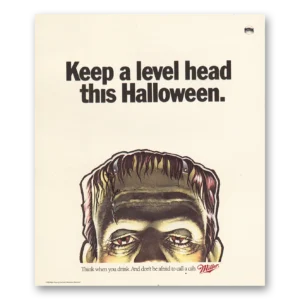 1991 Miller Beer Print Ad | Keep Level Head Halloween