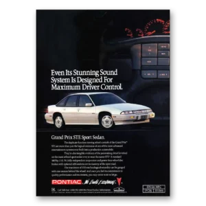 1991 Pontiac Grand Prix Print Ad | Stunning Sound