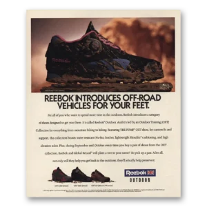 1991 Reebok Shoes Print Ad | Off Road Vehicles