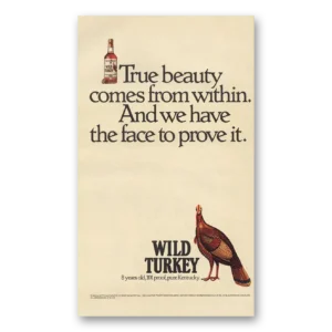 1991 Wild Turkey Bourbon Whiskey Print Ad | True Beauty