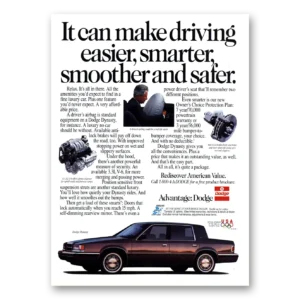 1992 Dodge Dynasty Print Ad | Driving Easier