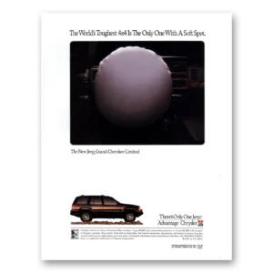 1992 Jeep Grand Cherokee Print Ad | Toughest 4x4